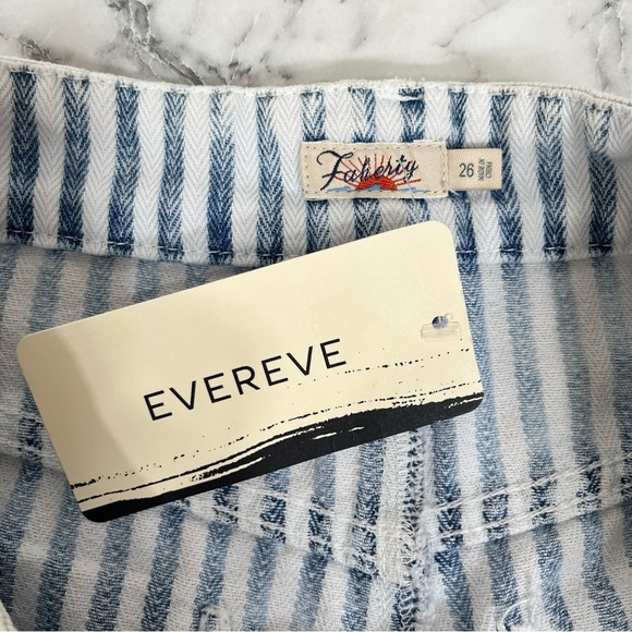 Faherty Topsail Stripe Denim Shorts Railroad Stripe Blue White Size 26 - Picture 6 of 8